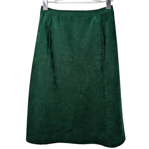 VIntage 70's Abe Schrader Faux Suede Green Shirt Skirt Set Retro Mod See Sizing - Picture 6 of 15